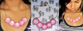 Maxi colar rosa